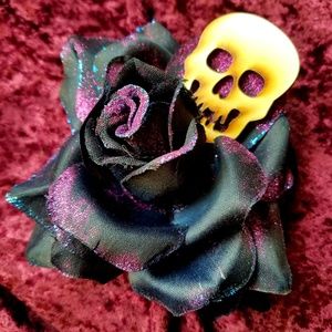 Steampunk skull hair clip